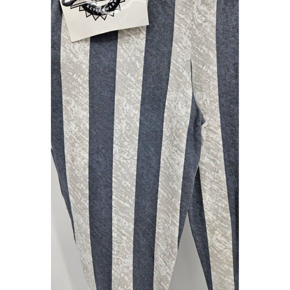 Vtg New Crazee Wear Pants Baggy Leggings Childs Medium Grey Stripe - Picture 4 of 5
